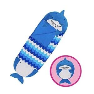 New Happy Nappers Pillow & Sleepy Sack Comfy Warm Sleeping Bag Blue Shark